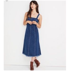 Madewell Raw-Hemmed Denim Seamed Dress